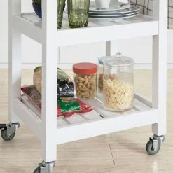 SoBuy Wood Kitchen Storage Serving Trolley Cart Shelf With Castors FKW67-WN -SOBUY Shop 10359062 5