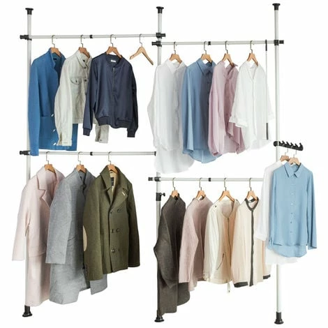 SoBuy Clothes Racks Telescopic Wardrobe Organiser Hanging Rail Clothes Storage Shelf,KLS03 2 SoBuy Clothes Racks Telescopic Wardrobe Organiser Hanging Rail Clothes Storage Shelf,KLS03 - Image 2