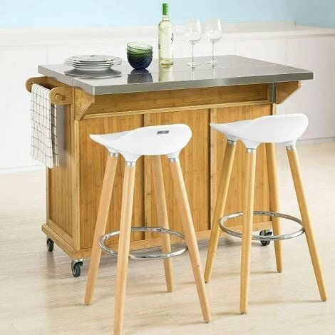 SoBuy Extendable Worktop Kitchen Trolley Island Storage Cupboard, FKW69-N 2 SoBuy Extendable Worktop Kitchen Trolley Island Storage Cupboard, FKW69-N - Image 2