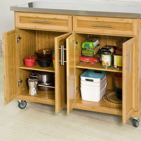SoBuy Extendable Worktop Kitchen Trolley Island Storage Cupboard, FKW69-N 4 SoBuy Extendable Worktop Kitchen Trolley Island Storage Cupboard, FKW69-N - Image 4