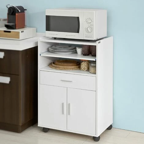 SoBuy Kitchen Wheeled Microwave Shelf,Storage Cupboard Cabinet Unit, FSB09-W SoBuy Kitchen Wheeled Microwave Shelf,Storage Cupboard Cabinet Unit, FSB09-W -SOBUY Shop 11278584 3