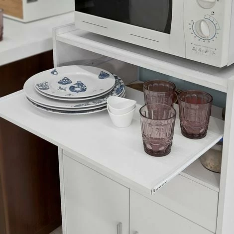 SoBuy Kitchen Wheeled Microwave Shelf,Storage Cupboard Cabinet Unit, FSB09-W SoBuy Kitchen Wheeled Microwave Shelf,Storage Cupboard Cabinet Unit, FSB09-W -SOBUY Shop 11278584 5