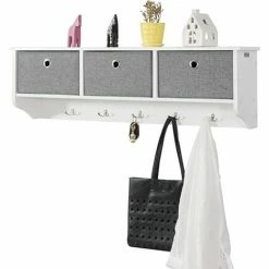 SoBuy 3 Baskets 2 Racks Storage Bench Shoe Rack Seat Stool With Removable Padded Seat,FSR67-HG -SOBUY Shop 11489461 3