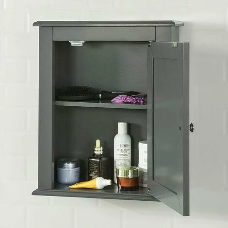 SoBuy Wood Wall Mounted Bathroom Storage Cabinet with Door Grey FRG203-DG SoBuy Wood Wall Mounted Bathroom Storage Cabinet With Door Grey FRG203-DG -SOBUY Shop 11751725 3