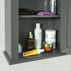 SoBuy Wood Wall Mounted Bathroom Storage Cabinet With Door Grey FRG203-DG 3 SoBuy Wood Wall Mounted Bathroom Storage Cabinet With Door Grey FRG203-DG -SOBUY Shop 11751725 4