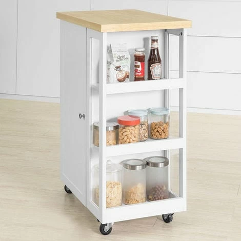 SoBuy Kitchen Storage Serving Trolley Cart with 3-tier Side Rack FKW75-WN SoBuy Kitchen Storage Serving Trolley Cart With 3-tier Side Rack FKW75-WN -SOBUY Shop 11930688 2