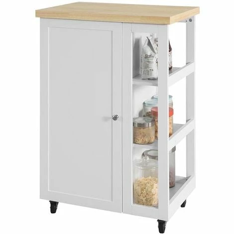 SoBuy Kitchen Storage Serving Trolley Cart with 3-tier Side Rack FKW75-WN SoBuy Kitchen Storage Serving Trolley Cart With 3-tier Side Rack FKW75-WN -SOBUY Shop 11930688 4