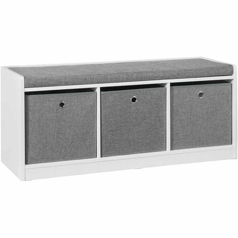 SoBuy Hallway Entrance 3 Baskets Storage Bench With Padded Seat FSR65-DG SoBuy Hallway Entrance 3 Baskets Storage Bench With Padded Seat FSR65-DG -SOBUY Shop 11930690 1