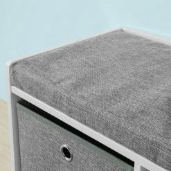 SoBuy Hallway Entrance 3 Baskets Storage Bench With Padded Seat FSR65-DG 3 SoBuy Hallway Entrance 3 Baskets Storage Bench With Padded Seat FSR65-DG -SOBUY Shop 11930690 4