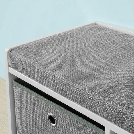 SoBuy Hallway Entrance 3 Baskets Storage Bench With Padded Seat FSR65-DG SoBuy Hallway Entrance 3 Baskets Storage Bench With Padded Seat FSR65-DG -SOBUY Shop 11930690 4