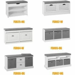 SoBuy Hallway Shoe Storage Bench Cabinet With 2 Baskets And Drawers FSR66-HG -SOBUY Shop 11930693 5