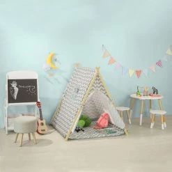 SoBuy Gift Kids Teepee Children Play Tent Playhouse With Floor Mat OSS02-HG 7 SoBuy Gift Kids Teepee Children Play Tent Playhouse With Floor Mat OSS02-HG -SOBUY Shop 12271617 3