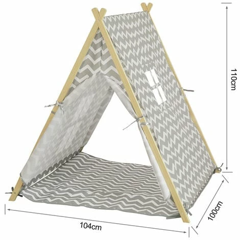 SoBuy Gift Kids Teepee Children Play Tent Playhouse With Floor Mat OSS02-HG 4 SoBuy Gift Kids Teepee Children Play Tent Playhouse With Floor Mat OSS02-HG - Image 4