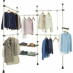 SoBuy Clothes Racks Adjustable Shelf Hanging Rail KLS04