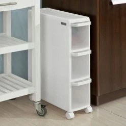 SoBuy 3 Drawers Storage Unit /Cart, Slide Out Tower Cabine FRG41-K-W