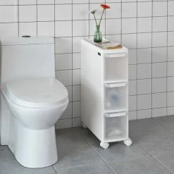 SoBuy 3 Drawers Storage Unit /Cart, Slide Out Tower Cabine FRG41-K-W -SOBUY Shop 12271623 3