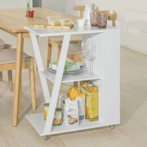SoBuy Kitchen Serving Trolley Storage Trolley FKW77-W SoBuy Kitchen Serving Trolley Storage Trolley FKW77-W -SOBUY Shop 12599745 1