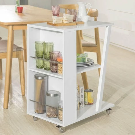 SoBuy Kitchen Serving Trolley Storage Trolley FKW77-W SoBuy Kitchen Serving Trolley Storage Trolley FKW77-W -SOBUY Shop 12599745 3