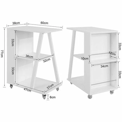 SoBuy Kitchen Serving Trolley Storage Trolley FKW77-W SoBuy Kitchen Serving Trolley Storage Trolley FKW77-W -SOBUY Shop 12599745 4