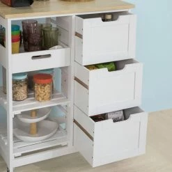 SoBuy Kitchen Storage Trolley With 3 Drawers,FKW79-W 9 SoBuy Kitchen Storage Trolley With 3 Drawers,FKW79-W -SOBUY Shop 13104007 5