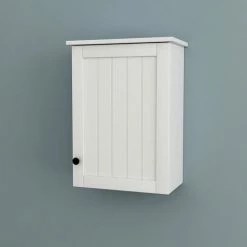 SoBuy White Wall Mounted Single Door Bathroom Cabinet,BZR19-W