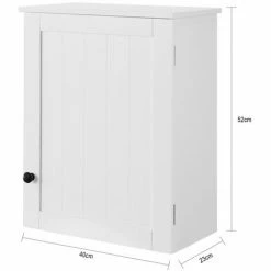 SoBuy White Wall Mounted Single Door Bathroom Cabinet,BZR19-W -SOBUY Shop 13727673 3