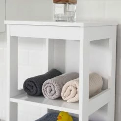 SoBuy White 5 Tiers Bathroom Shelf Storage Shelf Cabinet Unit,BZR14-W 9 SoBuy White 5 Tiers Bathroom Shelf Storage Shelf Cabinet Unit,BZR14-W -SOBUY Shop 14359062 5
