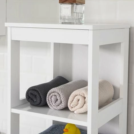 SoBuy White 5 Tiers Bathroom Shelf Storage Shelf Cabinet Unit,BZR14-W 5 SoBuy White 5 Tiers Bathroom Shelf Storage Shelf Cabinet Unit,BZR14-W - Image 5