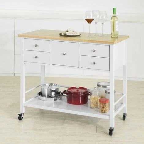 SoBuy Kitchen Trolley Cart Kitchen Storage Trolley with 5 Drawers and Storage Shelf,FKW80-WN SoBuy Kitchen Trolley Cart Kitchen Storage Trolley With 5 Drawers And Storage Shelf,FKW80-WN -SOBUY Shop 14359066 2