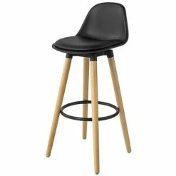 SoBuy Kitchen Breakfast Barstool, Cool Bar Stool With PU Leather Padded Seat & Beech Wood Legs,FST70-SCH