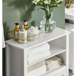 SoBuy Bathroom Cabinet Bathroom Shelf Bathroom Storage Cabinet Unit,BZR13-W -SOBUY Shop 14648894 5