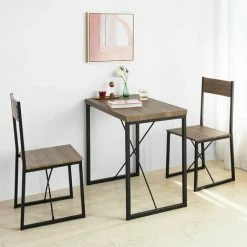 SoBuy Dining Set - Dining Table & 2 Chairs, Modern Industrial Design Furniture,OGT19-N
