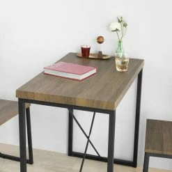 SoBuy Dining Set - Dining Table & 2 Chairs, Modern Industrial Design Furniture,OGT19-N -SOBUY Shop 15297121 3