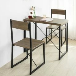 SoBuy Dining Set - Dining Table & 2 Chairs, Modern Industrial Design Furniture,OGT19-N -SOBUY Shop 15297121 4