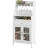 SoBuy Kitchen Dining Room Storage Cabinet Cupboard Sideboard Wine Rack Wine Cabinet,FSB24-W