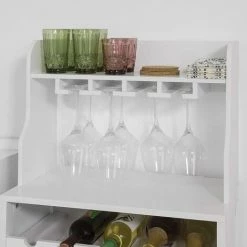SoBuy Kitchen Dining Room Storage Cabinet Cupboard Sideboard Wine Rack Wine Cabinet,FSB24-W -SOBUY Shop 15769029 5