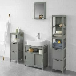 SoBuy Wall Mounted Bathroom Mirror With Storage Shelf, Bathroom Wall Mirror,FRG129-SG 9 SoBuy Wall Mounted Bathroom Mirror With Storage Shelf, Bathroom Wall Mirror,FRG129-SG -SOBUY Shop 15935791 5