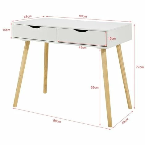 SoBuy Home Office Table Desk Computer Desk Computer Workstation 2 Drawers,FWT40-WN SoBuy Home Office Table Desk Computer Desk Computer Workstation 2 Drawers,FWT40-WN -SOBUY Shop 15935798 2