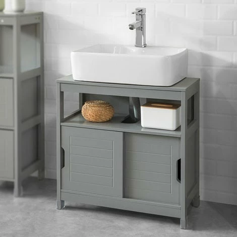 SoBuy Under Sink Bathroom Storage Cabinet with Shelf and Double Sliding Door,FRG128-SG SoBuy Under Sink Bathroom Storage Cabinet With Shelf And Double Sliding Door,FRG128-SG -SOBUY Shop 16499663 2