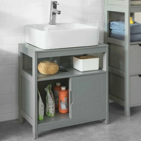 SoBuy Under Sink Bathroom Storage Cabinet with Shelf and Double Sliding Door,FRG128-SG SoBuy Under Sink Bathroom Storage Cabinet With Shelf And Double Sliding Door,FRG128-SG -SOBUY Shop 16499663 3