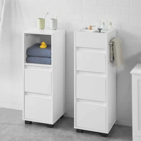 SoBuy White Bathroom Cabinet Bathroom Storage Cabinet Unit With 3 Drawers,BZR29-W 3 SoBuy White Bathroom Cabinet Bathroom Storage Cabinet Unit With 3 Drawers,BZR29-W - Image 3