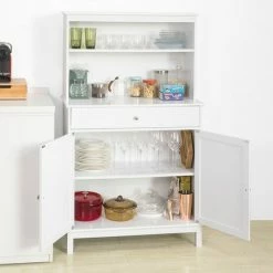 SoBuy Home Kitchen Sideboard Storage Cabinet Cupboard White,FSB26-W -SOBUY Shop 18108041 3