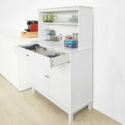 SoBuy Home Kitchen Sideboard Storage Cabinet Cupboard White,FSB26-W -SOBUY Shop 18108041 4