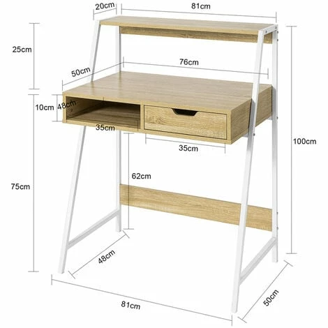 SoBuy Home Office Table Desk Computer Desk Workstation With Storage Shelf,FWT63-N 4 SoBuy Home Office Table Desk Computer Desk Workstation With Storage Shelf,FWT63-N - Image 4