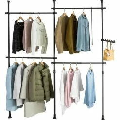 SoBuy Adjustable Wardrobe Organiser Clothes Shelf,KLS03-SCH