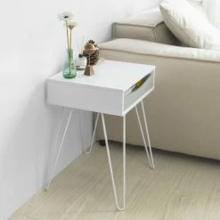 SoBuy Side Table End Table Bedside Table, Coffee Table Bed Sofa Side Table,FBT82-W -SOBUY Shop 22406334 4