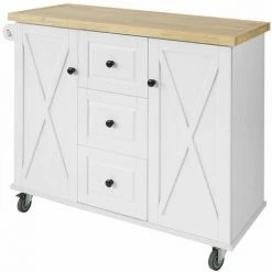 SoBuy Kitchen Storage Trolley Kitchen Cabinet Cupboard Sideboard Kitchen Island,FKW96-WN