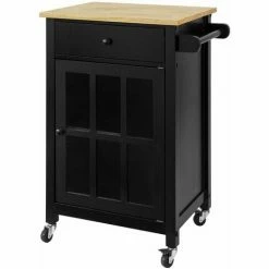 SoBuy Kitchen Storage Cabinet Cupboard Sideboard Kitchen Island,FKW98-SCH