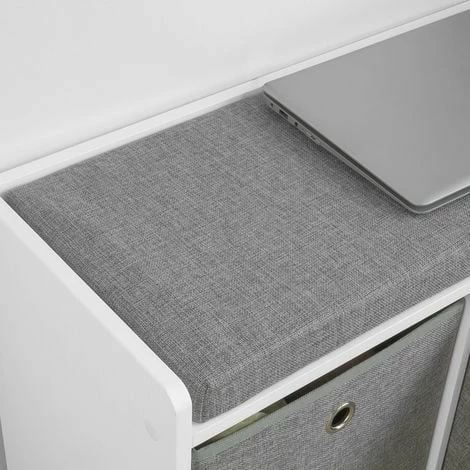 SoBuy Storage Shoe Bench With Seat Shoe Chest With 2 Grey Baskets,FSR65-K-DG 4 SoBuy Storage Shoe Bench With Seat Shoe Chest With 2 Grey Baskets,FSR65-K-DG - Image 4