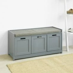 SoBuy Hallway Bedroom Storage Bench Shoe Bench Shoe Rack Shoe Cabinet,FSR80-SG